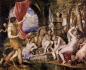 Actaeon Surprising Diana (Artemis) in the bath, Titian